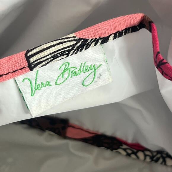 Vera Bradley Cosmetic Makeup Travel Bag Mocha Rouge Quilted Cotton Floral - Picture 10 of 16